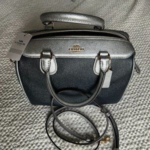BNWT Coach Metallic Colorblock Midnight/Multi Mini Bennett Crossbody Satchel